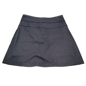 Casual Identity Elastic Waist Blue Jean Skort Shorts w. Skirt